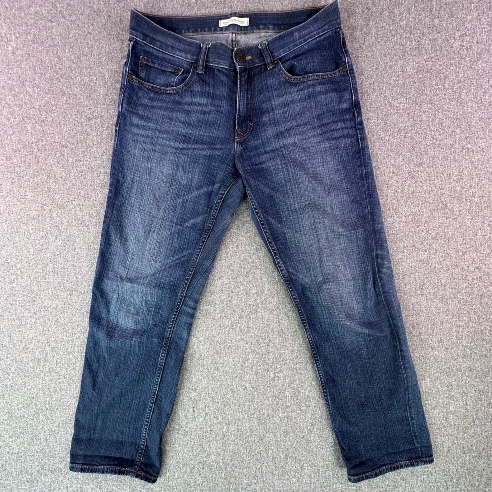 Banana Republic Jeans Mens 28 Premium Denim Dark Blue Stretch Straight